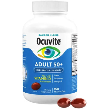 Bausch + Lomb Ocuvite® Adult 50+ with Vitamin D3 — 150 Mini Softgels