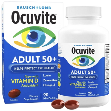 Bausch  Ocuvite Adult 50+ with Vitamin D3, 90 mini Softgels