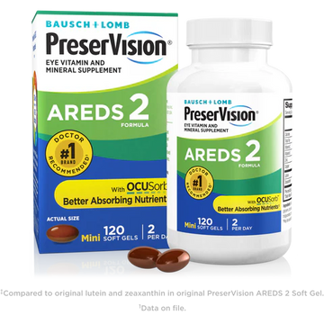 AREDS 2 Eye Vitamin & Mineral Supplement 120 & 210 Count Soft Gels